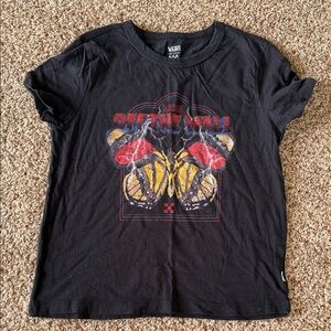 Vans Black Tee with Colorful Butterfly Print
